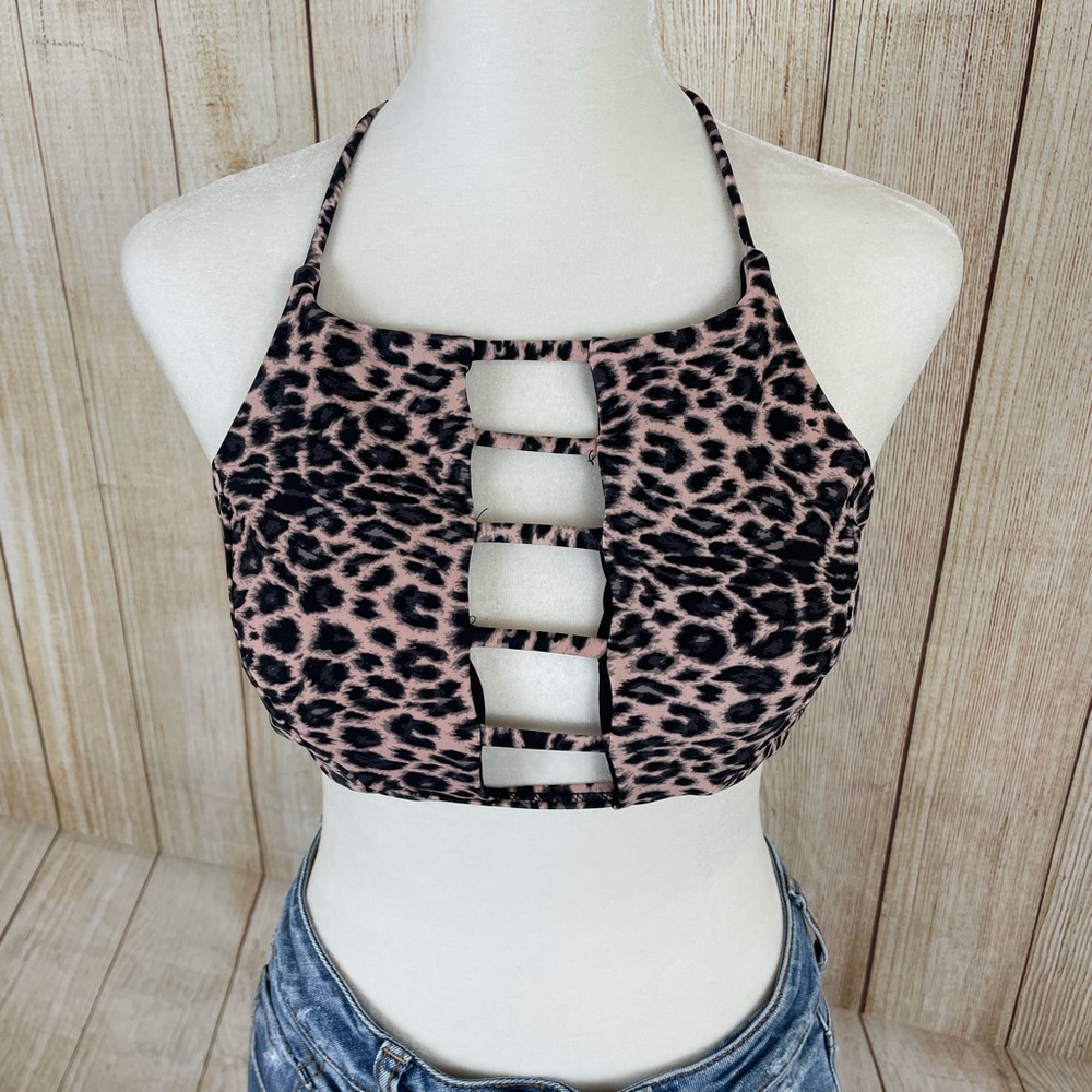 ⚡️Leopard Print Cut Out Bikini Top⚡️